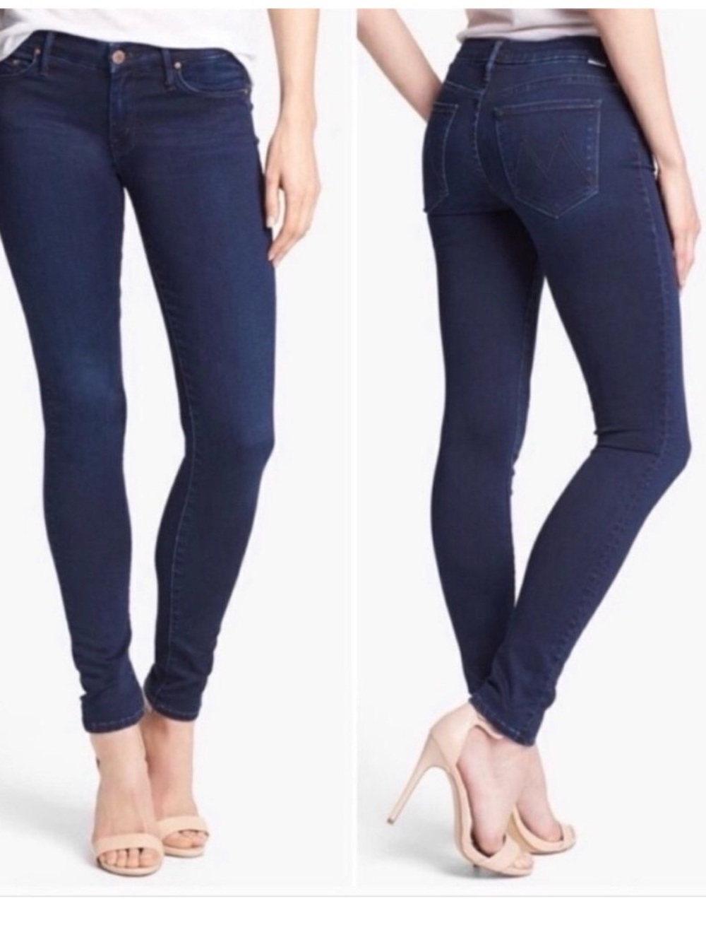 MOTHER The Looker Mid Rise Skinny Jeans Body Electric 30